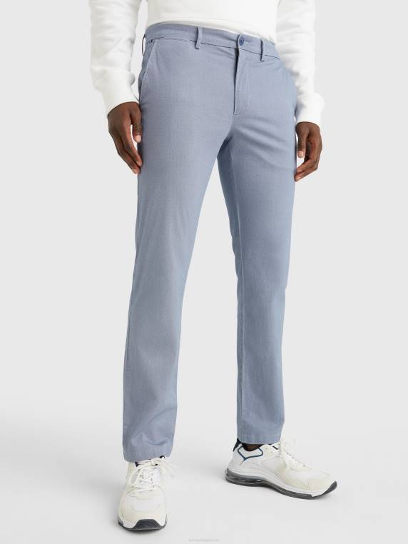 מכנסיים ישרים עם הדפס דנטון NX201056 אינדיגו דהוי Tommy Hilfiger