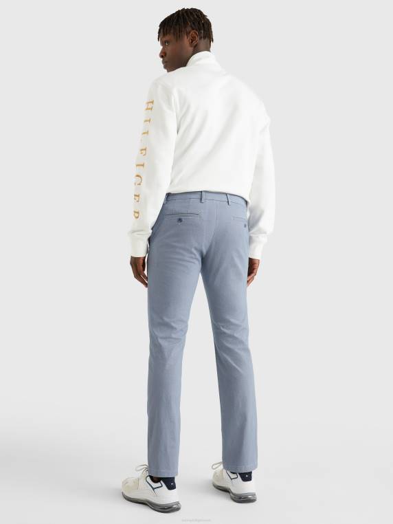 מכנסיים ישרים עם הדפס דנטון NX201056 אינדיגו דהוי Tommy Hilfiger