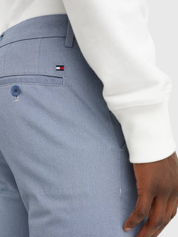 מכנסיים ישרים עם הדפס דנטון NX201056 אינדיגו דהוי Tommy Hilfiger