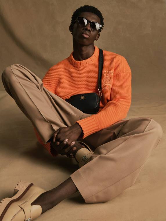 הכן מכנסיים רגועים בגזרה רחבה NX201064 זהב עדין Tommy Hilfiger