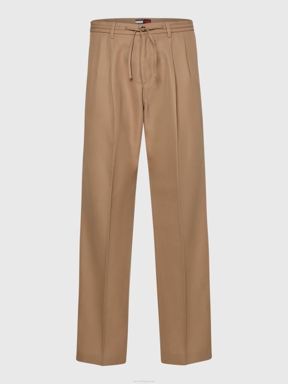 הכן מכנסיים רגועים בגזרה רחבה NX201064 זהב עדין Tommy Hilfiger