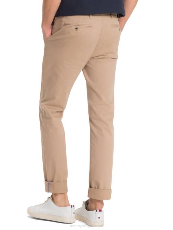 מכנסי צ'ינו אריג מתיחה אורגני NX201076 אגוז מלך Tommy Hilfiger