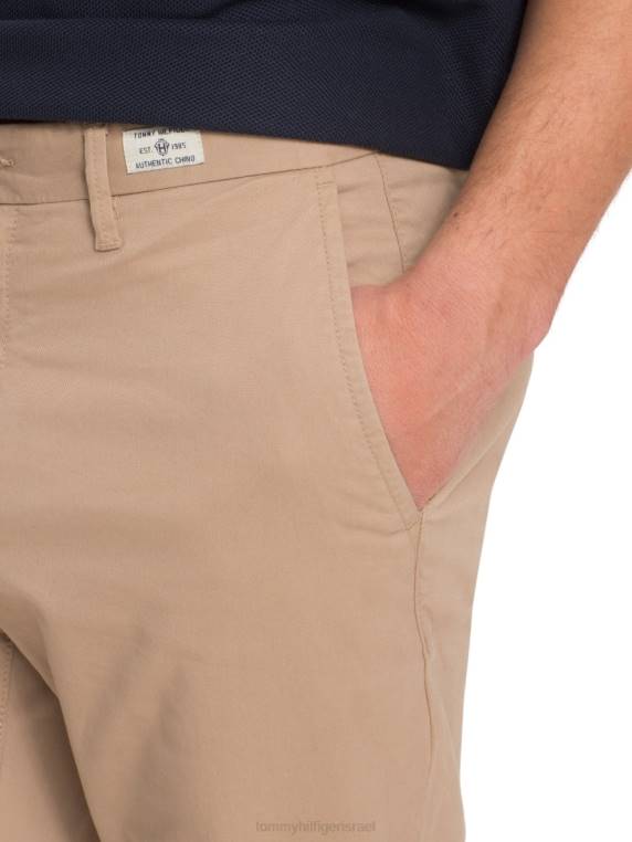 מכנסי צ'ינו אריג מתיחה אורגני NX201076 אגוז מלך Tommy Hilfiger