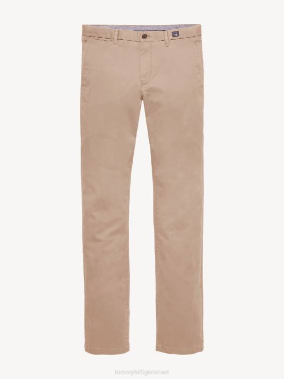 מכנסי צ'ינו אריג מתיחה אורגני NX201076 אגוז מלך Tommy Hilfiger