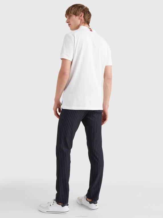 סמלים לוגו פולו בהתאמה רגילה NX201092 לבן Tommy Hilfiger