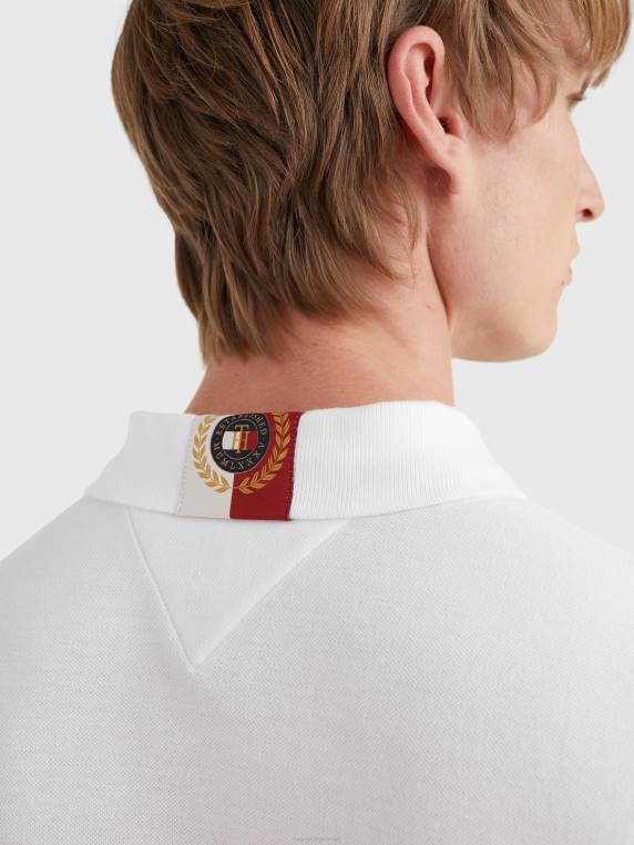 סמלים לוגו פולו בהתאמה רגילה NX201092 לבן Tommy Hilfiger