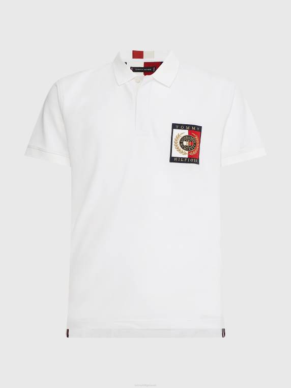 סמלים לוגו פולו בהתאמה רגילה NX201092 לבן Tommy Hilfiger