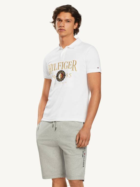 סמל תג פולו דק NX201103 לבן Tommy Hilfiger