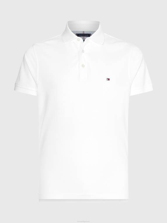 פולו בגזרה דקיקה NX201105 לבן Tommy Hilfiger