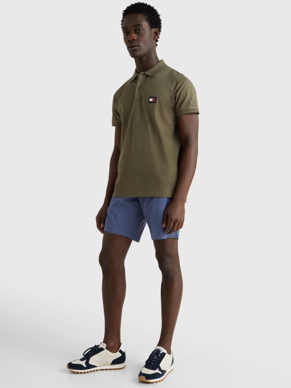 פולו צווארון תחתון ייחודי NX201112 צבא ירוק Tommy Hilfiger