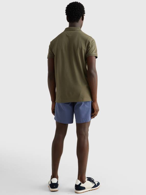 פולו צווארון תחתון ייחודי NX201112 צבא ירוק Tommy Hilfiger