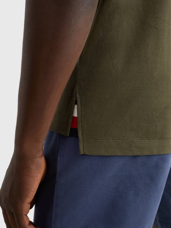 פולו צווארון תחתון ייחודי NX201112 צבא ירוק Tommy Hilfiger