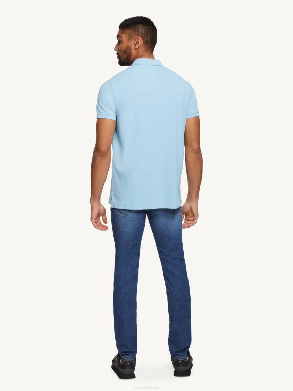 פולו חסום צבע NX201114 כחול קולומביה Tommy Hilfiger