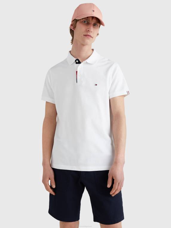 פולו חסום צבע NX201125 לבן Tommy Hilfiger