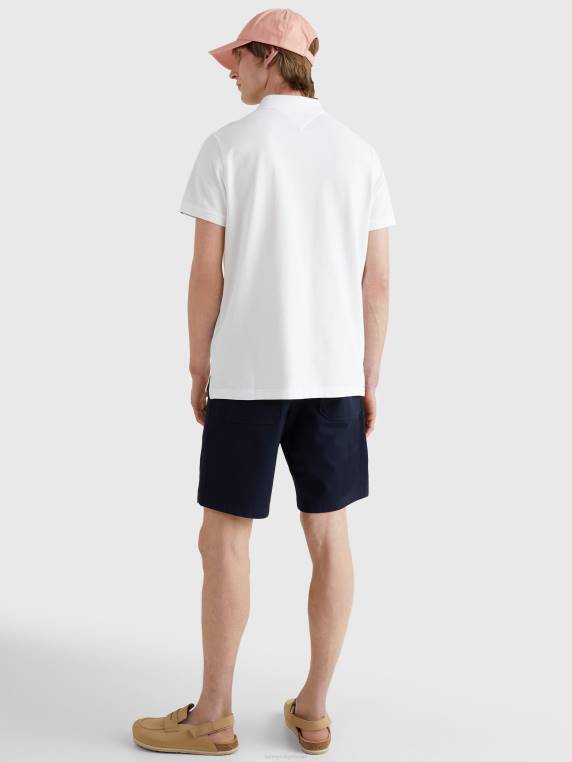 פולו חסום צבע NX201125 לבן Tommy Hilfiger