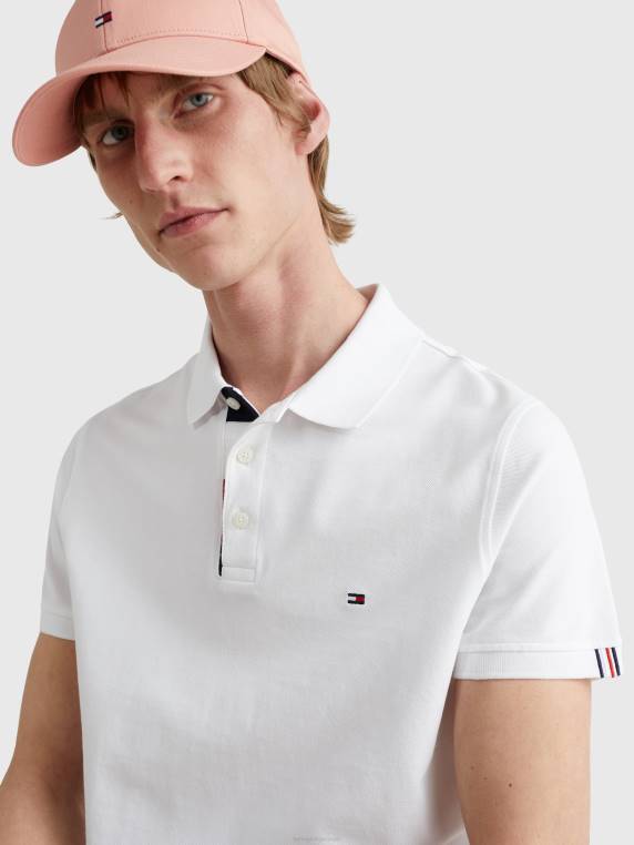 פולו חסום צבע NX201125 לבן Tommy Hilfiger