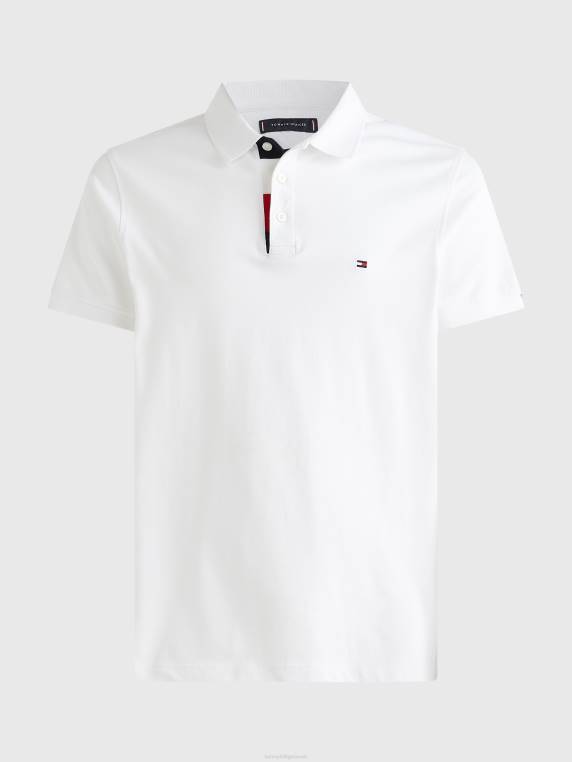 פולו חסום צבע NX201125 לבן Tommy Hilfiger