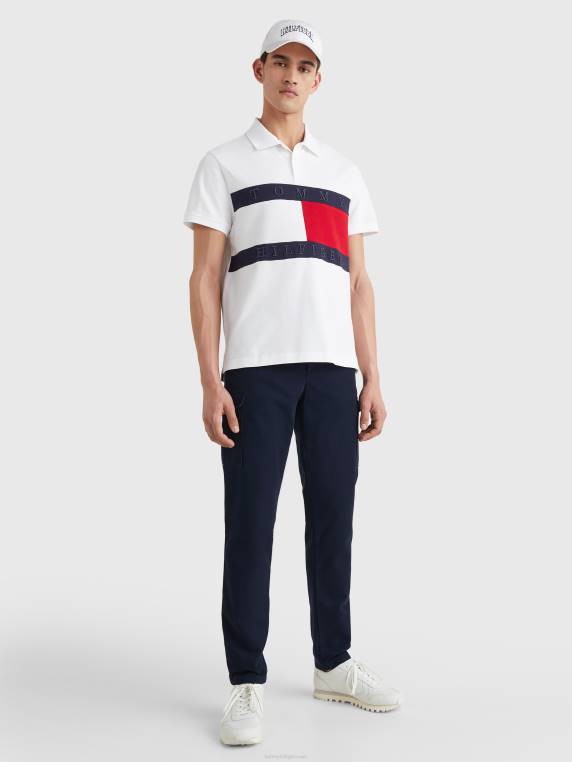 פולו לוגו רקום NX201131 שמיים לבנים/אדומים ראשוניים/מדבריים Tommy Hilfiger