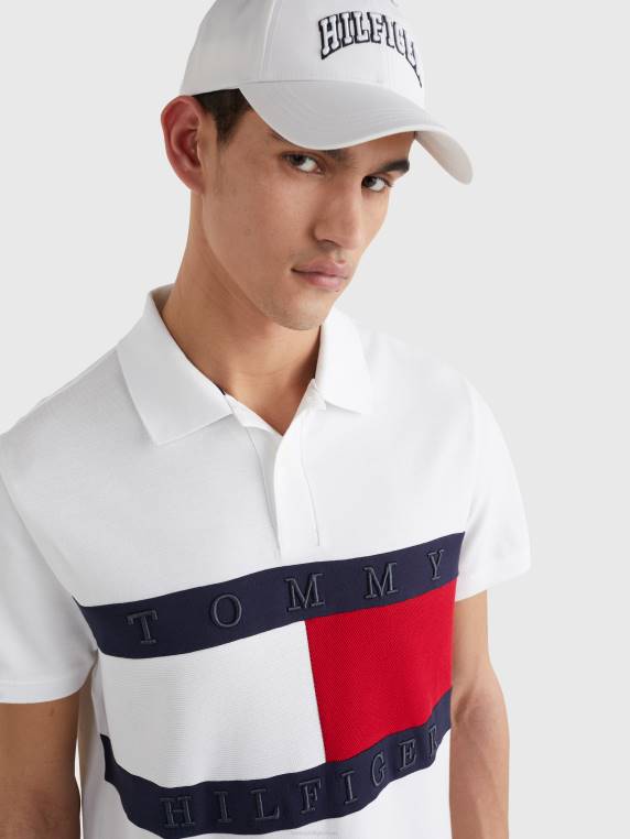 פולו לוגו רקום NX201131 שמיים לבנים/אדומים ראשוניים/מדבריים Tommy Hilfiger