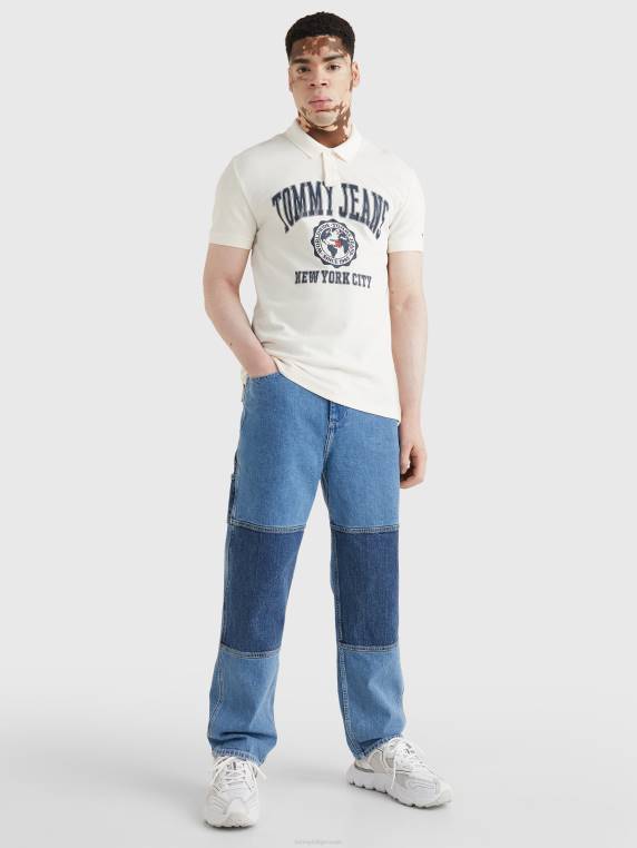 פולו הלוגו של המכללה NX201132 לבן עתיק Tommy Hilfiger