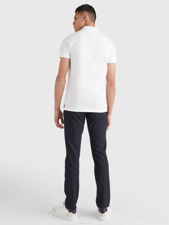 פולו צווארון תחתון ייחודי NX201145 לבן Tommy Hilfiger