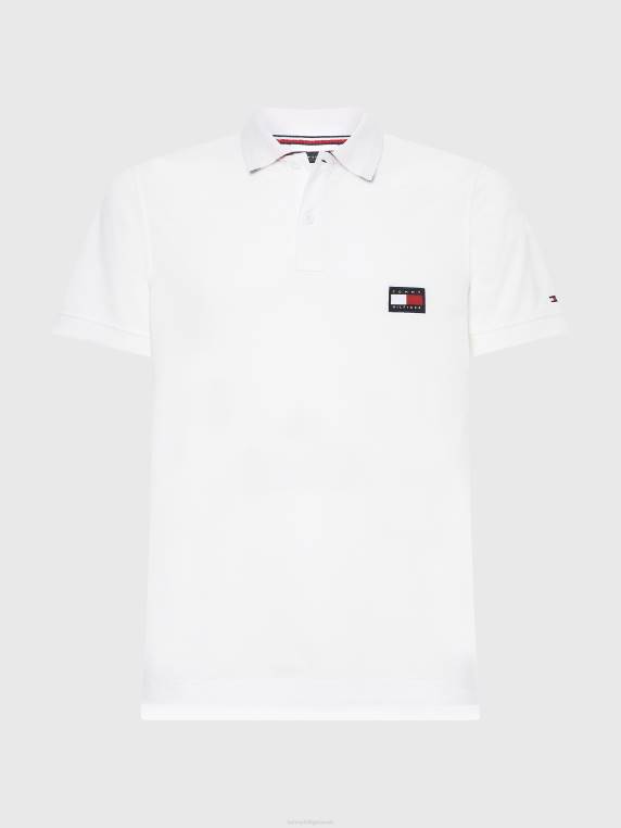 פולו צווארון תחתון ייחודי NX201145 לבן Tommy Hilfiger