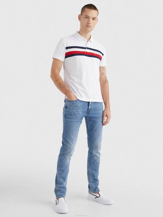 קלטת חתימה פולו בהתאמה רגילה NX201146 לבן Tommy Hilfiger