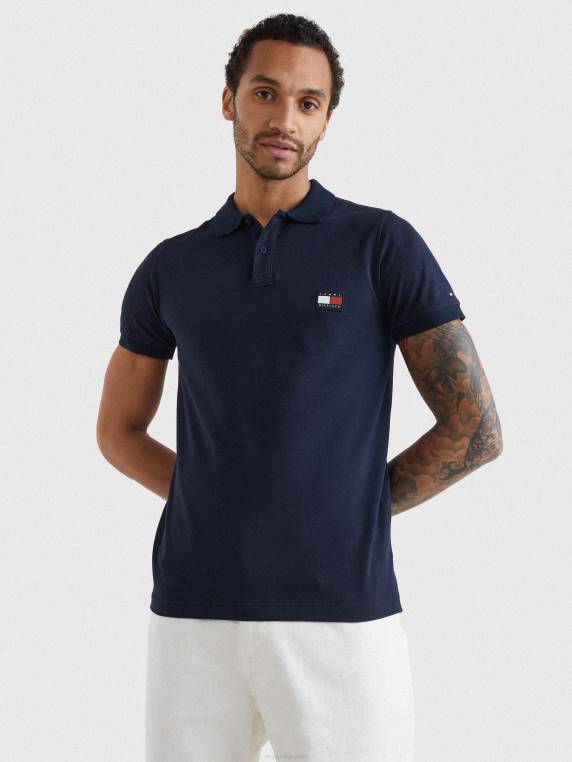 פולו צווארון תחתון ייחודי NX201148 שמיים מדבריים Tommy Hilfiger