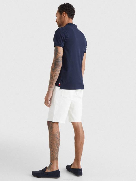 פולו צווארון תחתון ייחודי NX201148 שמיים מדבריים Tommy Hilfiger