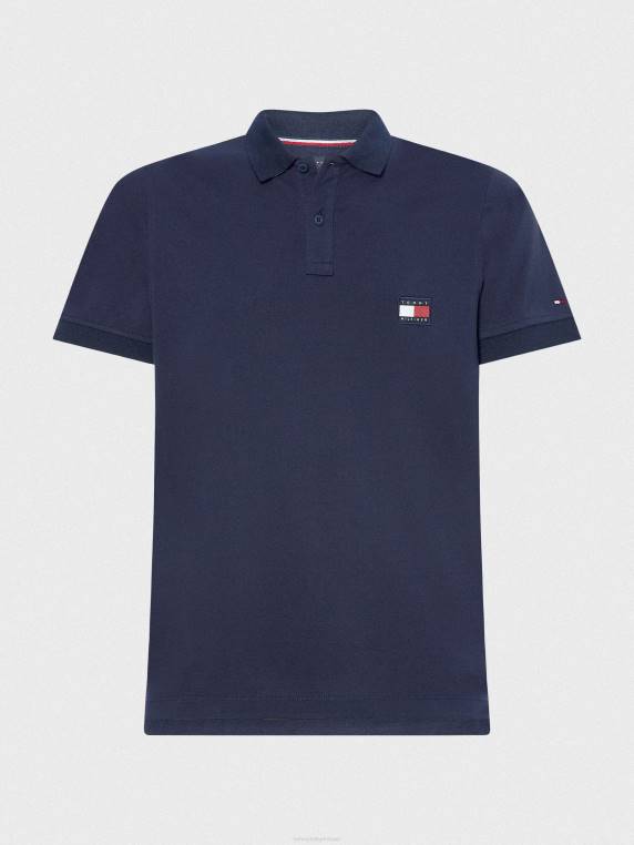 פולו צווארון תחתון ייחודי NX201148 שמיים מדבריים Tommy Hilfiger