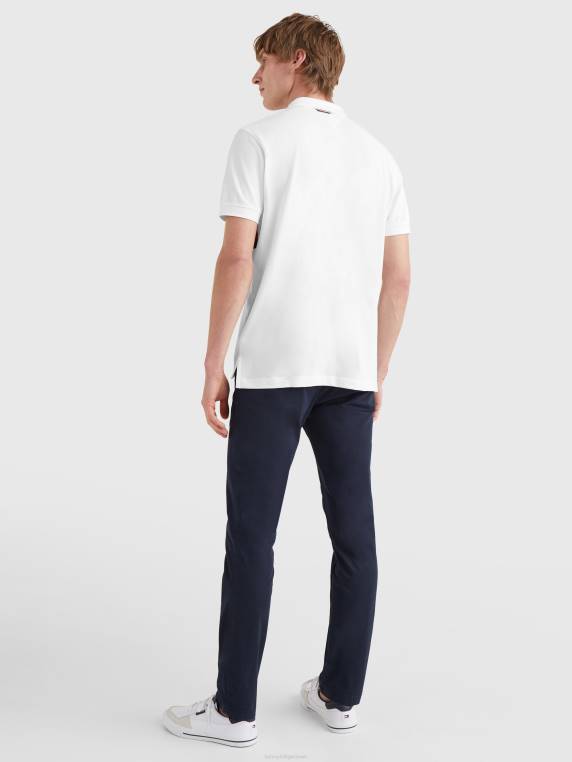 סמלים לוגו פולו בהתאמה רגילה NX201150 לבן Tommy Hilfiger