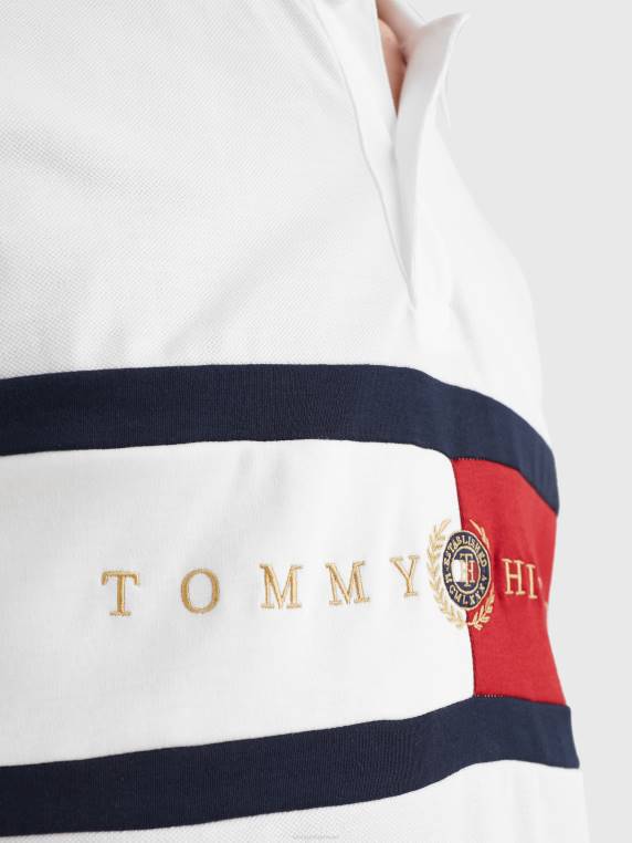 סמלים לוגו פולו בהתאמה רגילה NX201150 לבן Tommy Hilfiger