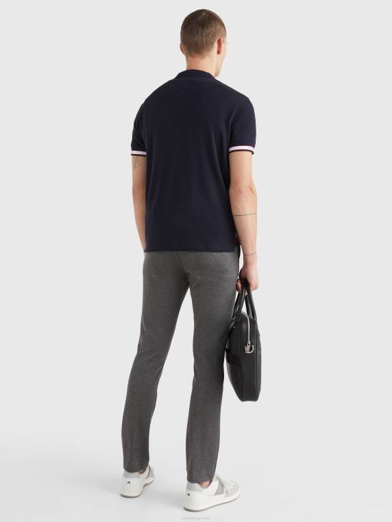 פולו עם שרוול לוגו בהתאמה רגילה NX201157 שמיים מדבריים Tommy Hilfiger