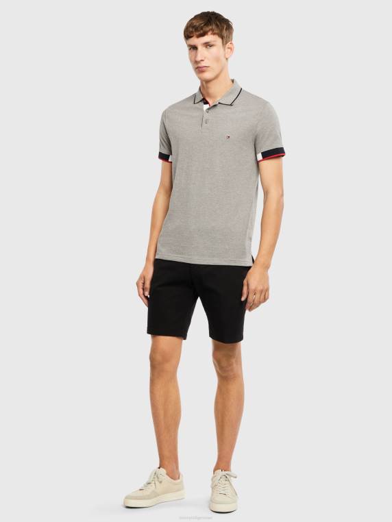 חפתים חסומים בצבע פולו בגזרה קלה NX201159 אברש אפור בינוני Tommy Hilfiger