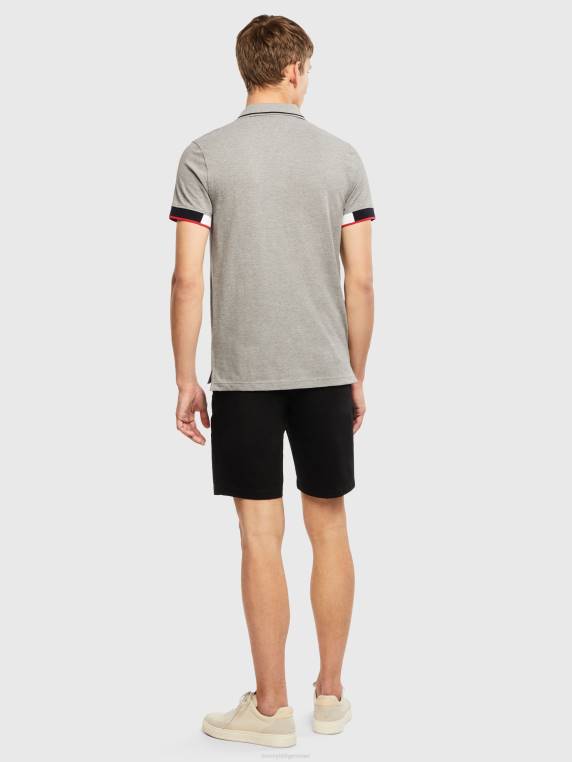 חפתים חסומים בצבע פולו בגזרה קלה NX201159 אברש אפור בינוני Tommy Hilfiger