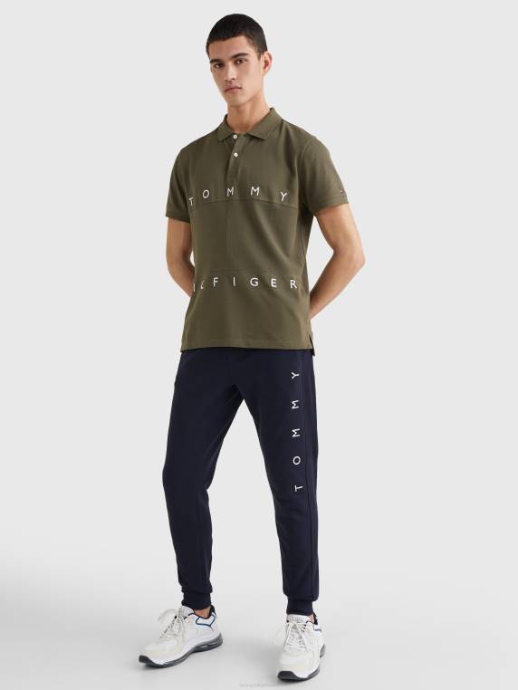 פולו דגל מונו NX201173 צבא ירוק Tommy Hilfiger