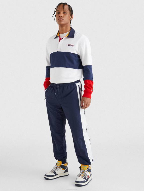 פולו עם שרוולים ארוכים בכושר רגוע NX201174 לבן/רב Tommy Hilfiger