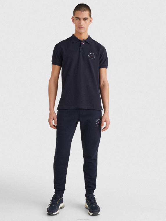 פולו כותנה אורגנית פיקה בהתאמה רגילה NX201175 שמיים מדבריים Tommy Hilfiger