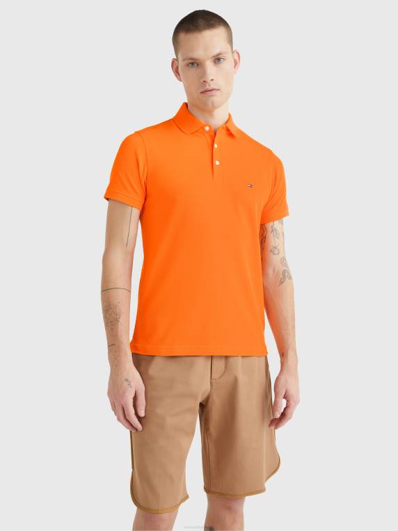 פולו בגזרה דקיקה NX201176 תפוז הוואי Tommy Hilfiger