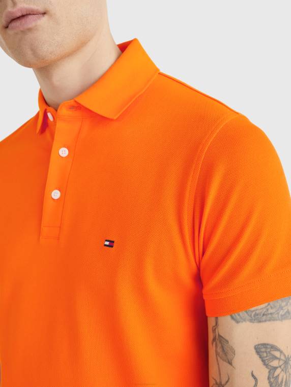 פולו בגזרה דקיקה NX201176 תפוז הוואי Tommy Hilfiger