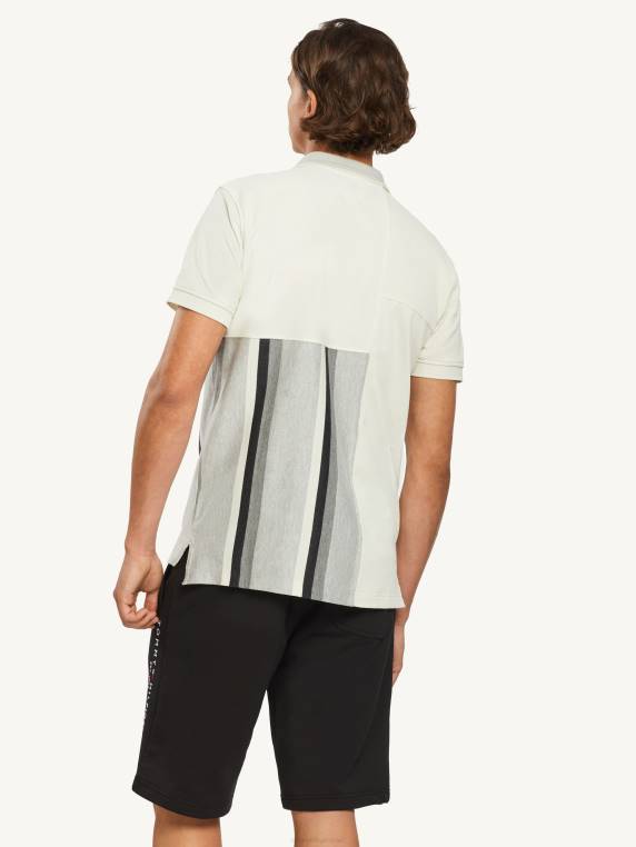 חולצת פולו רגילה בטקסטורת סמל NX201180 שֶׁנהָב Tommy Hilfiger