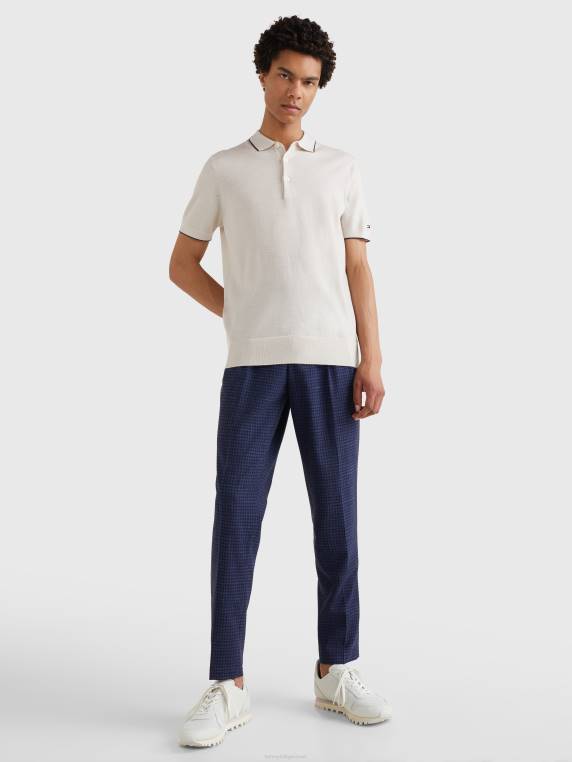 פולו צמר מרינו NX201181 נוצה לבן Tommy Hilfiger