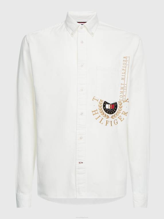 חולצת רקמת לוגו אייקונים NX201212 שֶׁנהָב Tommy Hilfiger