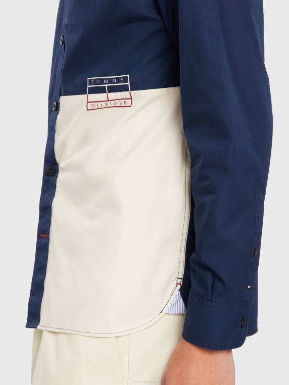 חולצה חוסמת NX201230 קרבון נייבי/נוצה לבן Tommy Hilfiger