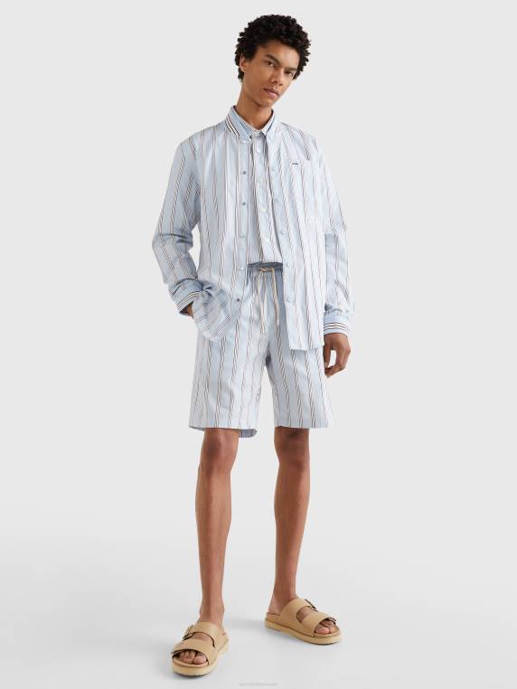 חולצת פסים עם צווארון בייסבול הכנה לחוף המערבי NX201235 רַב Tommy Hilfiger