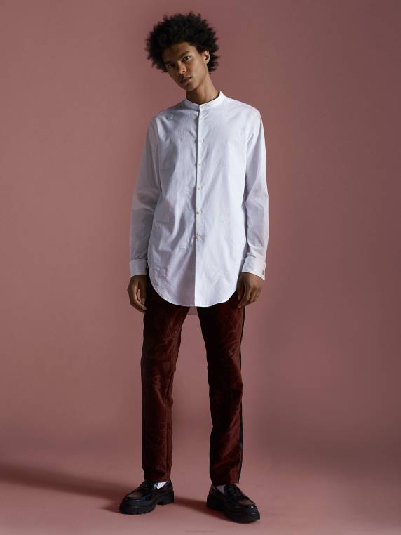 חולצת רקמה חגיגית חוזרת NX201252 לבן Tommy Hilfiger