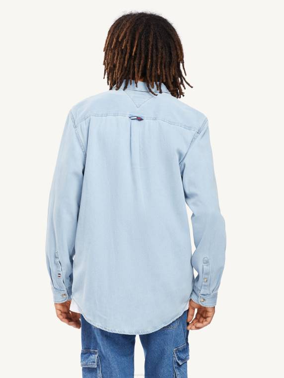 חולצת ג'ינס בתג NX201253 אינדיגו קל Tommy Hilfiger