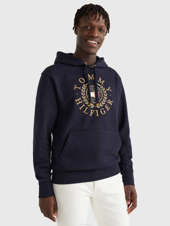 קפוצ'ון רקמת לוגו סמלים NX201262 שמיים מדבריים Tommy Hilfiger