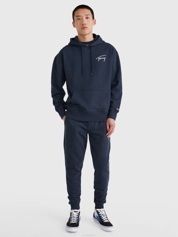 לוגו חתימה קפוצ'ון בכושר נינוח NX201264 צי הדמדומים Tommy Hilfiger