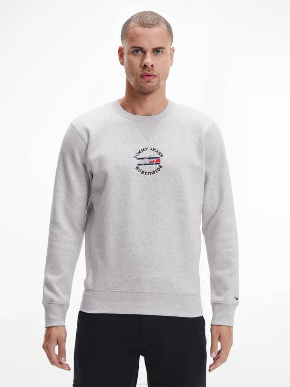 סווטשירט עם צווארון צוואר נצחי NX201269 אברש אפור כסוף Tommy Hilfiger